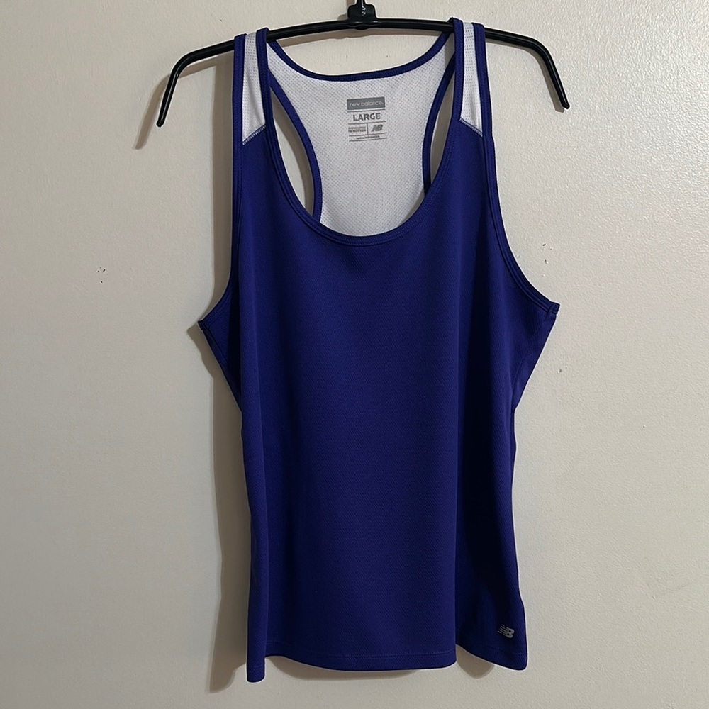 New Balance Blue Fitted Sleeveless Tank Top